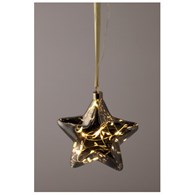 Gwiazda 15cm, 20 miniLED, ciepły biały, na wstążce 100cm, 2xAA (brak), wew.
