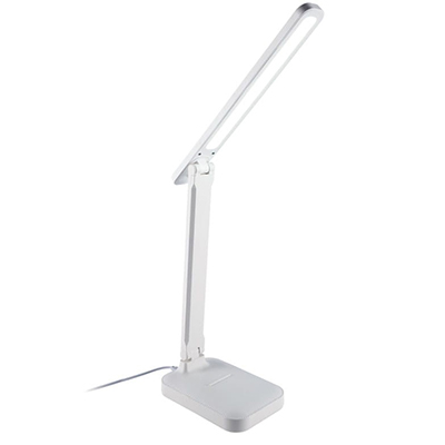 Lampa Biurkowa Z Podstawką Na Telefon - Biała