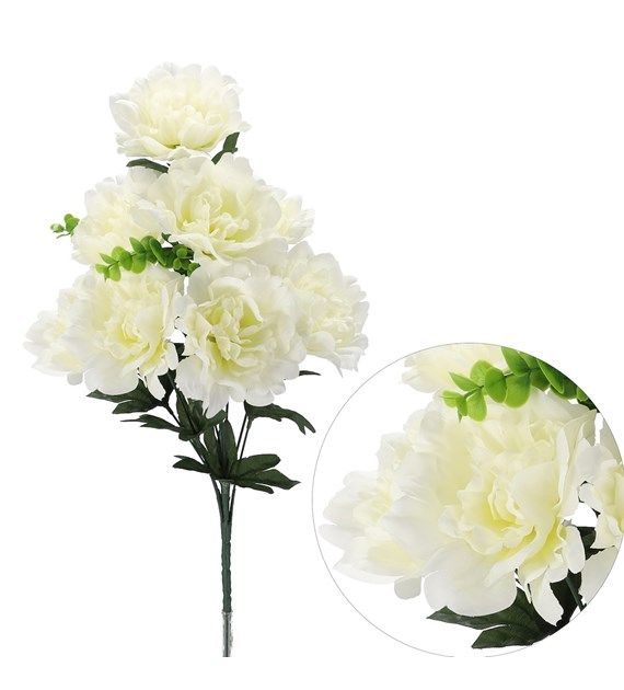 Bukiet 9 róż, 55cm, biały