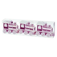 Bombki plastikowe ciuchcia, 3szt/7cm, róż