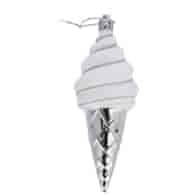 Bombki plastikowe lody, 14cm/4szt, srebrny