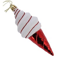 Bombki plastikowe lody, 14cm/4szt, czerwony