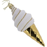 Bombki plastikowe lody, 14cm/4szt, złoty