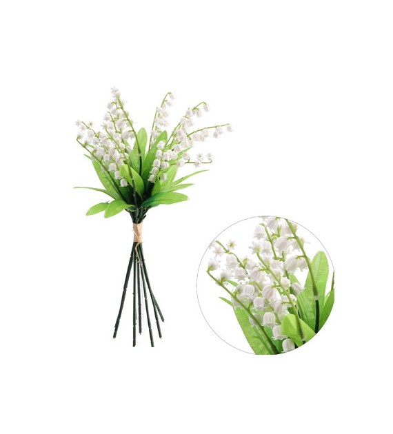 Bukiecik konwalii, 25cm, biało-zielony
