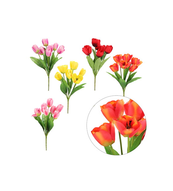 Bukiet 7 tulipanów, 45cm, mix kolorów