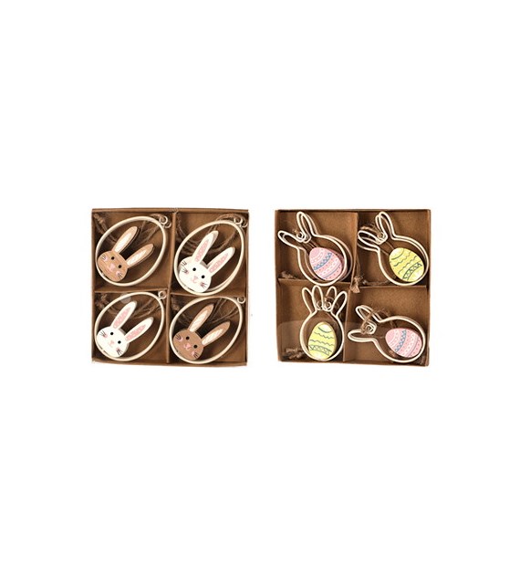 Drewniana wielkanocna dekoracja zając do pow., wys 12cm