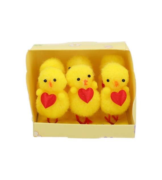 Dekoracja kurczaki z sercem do post - zestaw 6szt