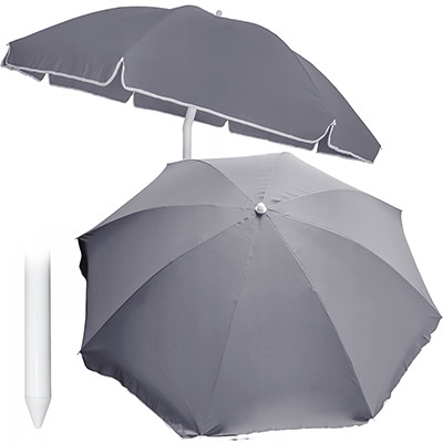 Parasol Polyester Tkanina 240cm, 8 Drutów, Łamany - Szary