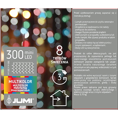 Kurtyna 300 Mikro LED, 300x300cm, Multikolor, 8 Funkcji, Pilot, USB