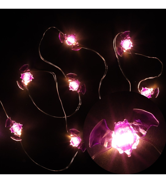 Copper wire z mini LED 10L - nietoperze