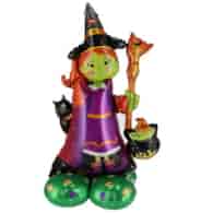 Dekoracja halloweenowa - balon-wiedźma