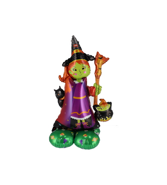 Dekoracja halloweenowa - balon-wiedźma