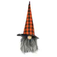 Dekoracja halloweenowa - skrzat włochaty w czapce w kratkę