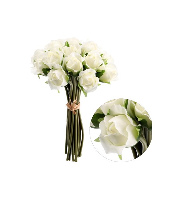 Bukiet 20 róż, 24cm, krem