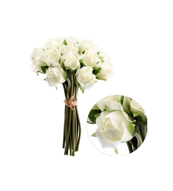 Bukiet 20 róż, 24cm, krem