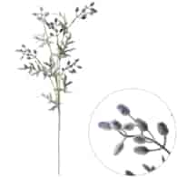 Gałązka z pączkami z flokowanej jakości, 73cm, fiolet