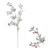 Gałązka z pączkami z flokowanej jakości, 73cm, bordo