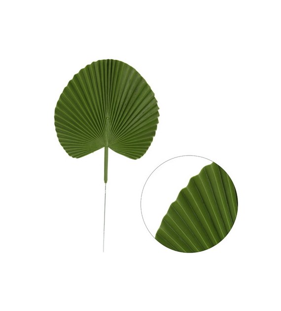 Liść palmy wykonany z gumowanej jakości, 72cm, ziel