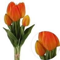 Bukiet 5 tulipanów z gumowanej jakości, 30cm, pom