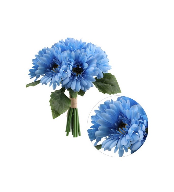 Bukiet 7 gerber, 27cm, niebieski