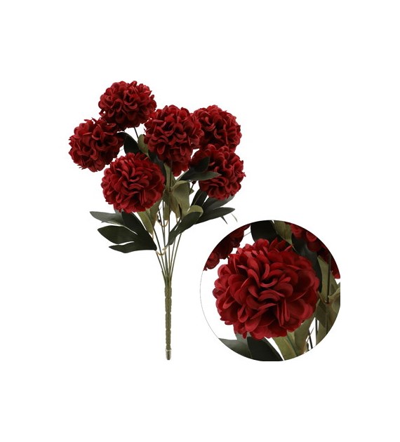 Bukiet 7 chryzantem, 42cm, bordo
