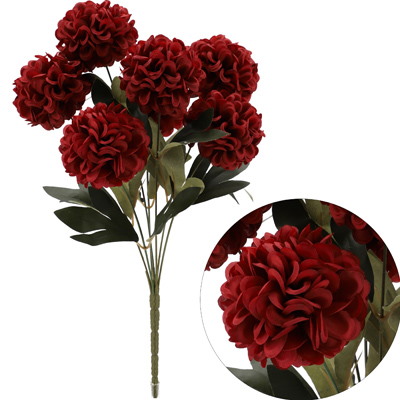 Bukiet 7 chryzantem, 42cm, bordo