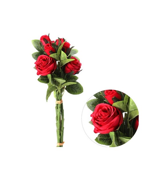 Bukiet 9 róż, 35cm, czerwony