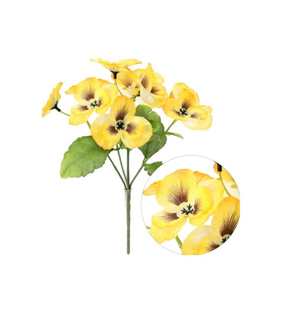 Bukiet 10 bratków, 25cm, żółty