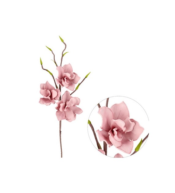 Gałązka 3 kwiatów, 80cm, różowy