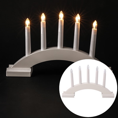 Świecznik 5LED 32x20,5x5cm, + Timer - Biały