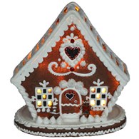 Domek piernikowy z poliryzenu 4LED, 16x10x17cm, kolor światła ciepły biały