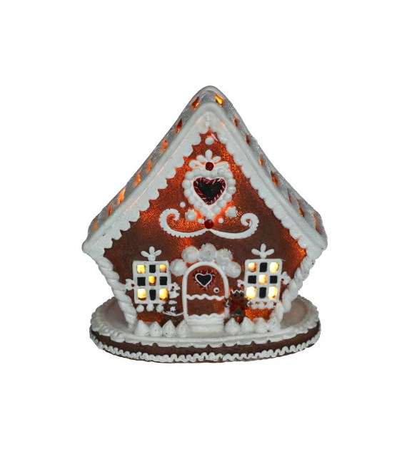 Domek piernikowy z poliryzenu 4LED, 16x10x17cm, kolor światła ciepły biały