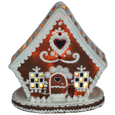 Domek piernikowy z poliryzenu 4LED, 16x10x17cm, kolor światła ciepły biały