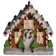 Domek piernikowy z poliryzenu 5LED, 16x10x17cm, kolor światła ciepły biały