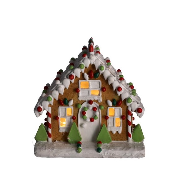 Domek piernikowy z poliryzenu 5LED, 16x10x17cm, kolor światła ciepły biały