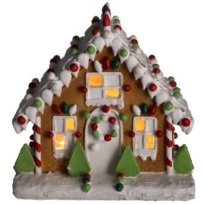 Domek piernikowy z poliryzenu 5LED, 16x10x17cm, kolor światła ciepły biały