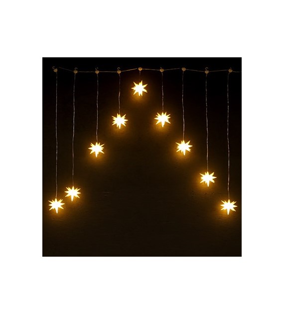 Kurtyna 9LED z gwiazdami 3D, 120x100cm, kolor światła ciepły biały