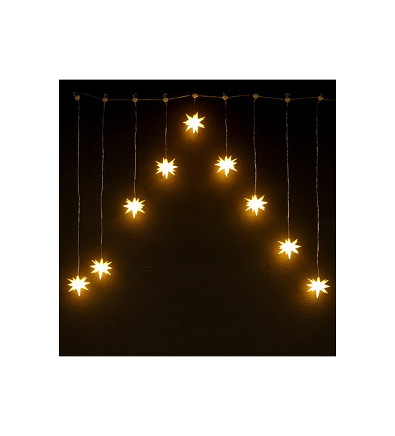 Kurtyna 9LED z gwiazdami 3D, 120x100cm, kolor światła ciepły biały