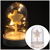 Dekoracja 10LED z gwiazdą 14,5x9,3cm, kolor światła ciepły biały