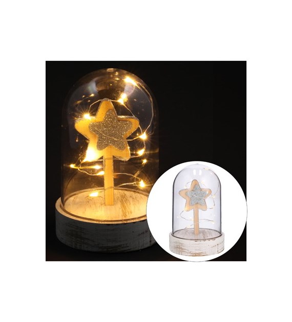 Dekoracja 10LED z gwiazdą 14,5x9,3cm, kolor światła ciepły biały