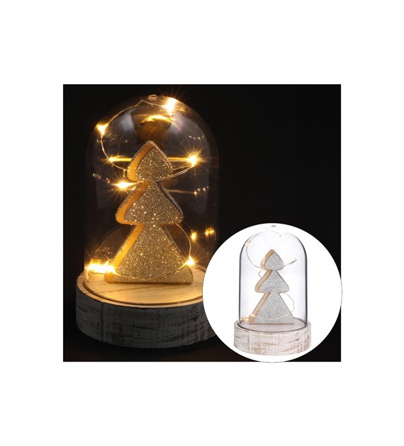 Dekoracja 10LED z choinką 14,5x9,3cm, kolor światła ciepły biały