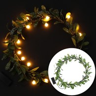 Wieniec świąteczny zielony, 20LED 40cm, kolor światła ciepły biały