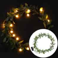 Wieniec świąteczny zielony, 20LED 40cm, kolor światła ciepły biały