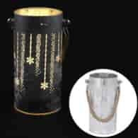 Szklany lampion 10 miniLED, 16x9x9cm, kolor światła ciepły biały