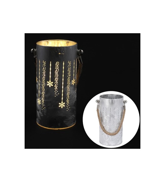Szklany lampion 10 miniLED, 16x9x9cm, kolor światła ciepły biały