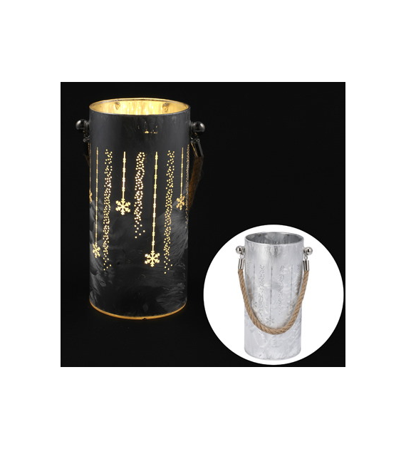 Szklany lampion 10 miniLED, 16x9x9cm, kolor światła ciepły biały