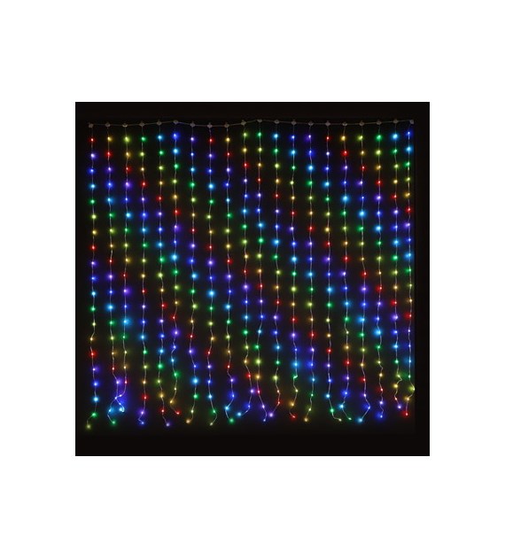Kurtyna 400LED, 200x200cm, kolor światła RGB,  aplikacja, pilot, zewn.
