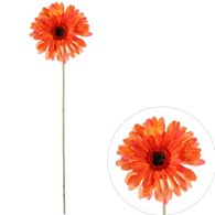 Gerbera pojedyncza na gałązce z omszałej jakości, 60cm, pomarańczowy