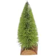 Choinka na drewnianej podstawie, 18cm, zielony, do postawienia