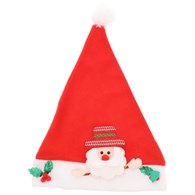 Czapka Mikołaja z dekoracją - Mikołaj 25x31cm - dziecięca